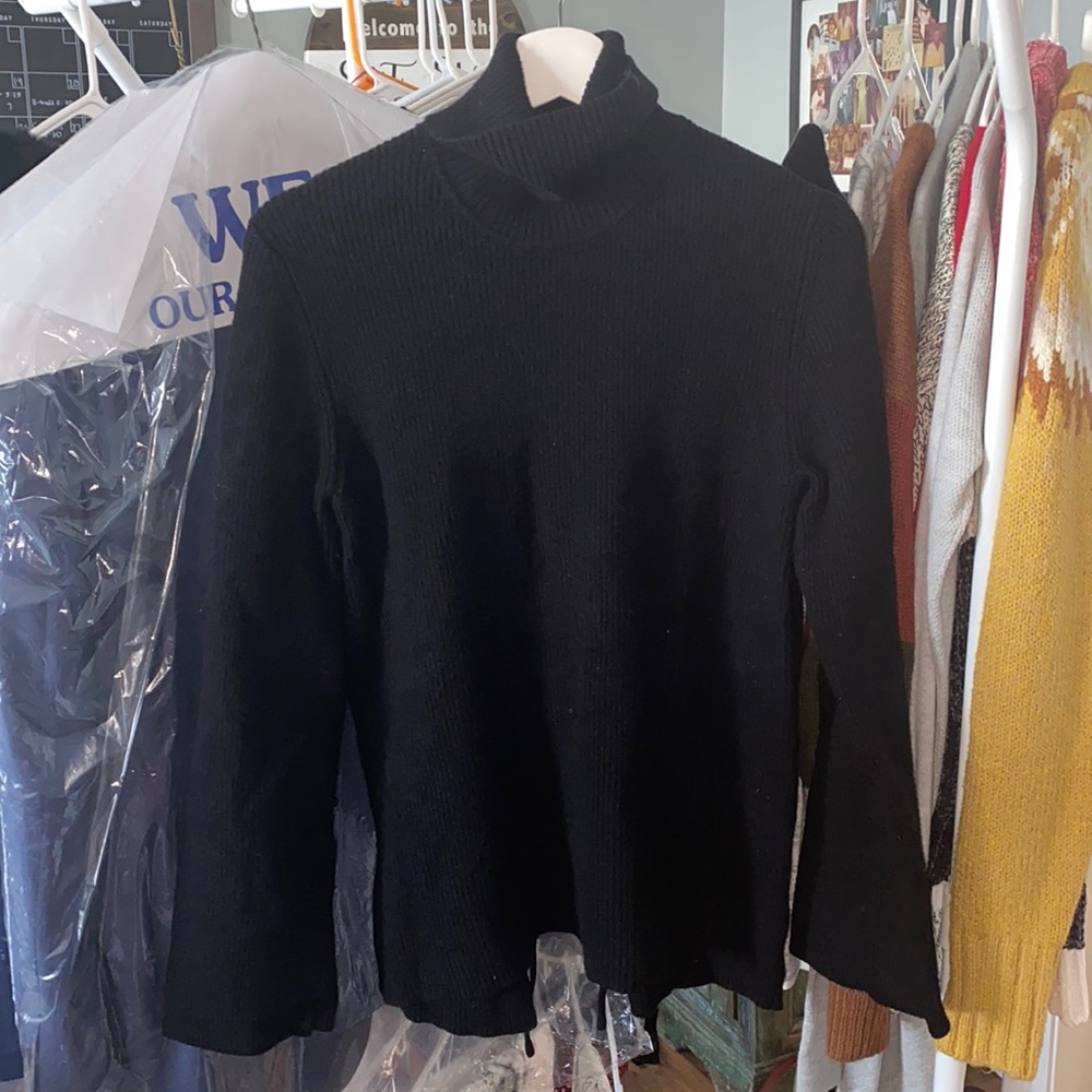 Lace back turtleneck
